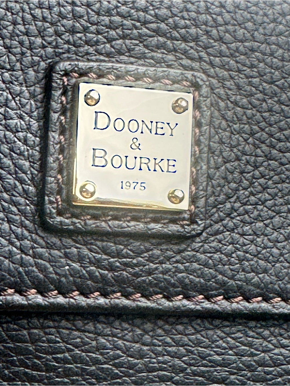 Dooney & Bourke Black Pebbled Leather Compact Wallet with Gold Plaque - Picture 11 of 14